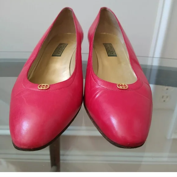Vintage Gucci Kitten Heels Red Pump Retro Y2K Women's 40B